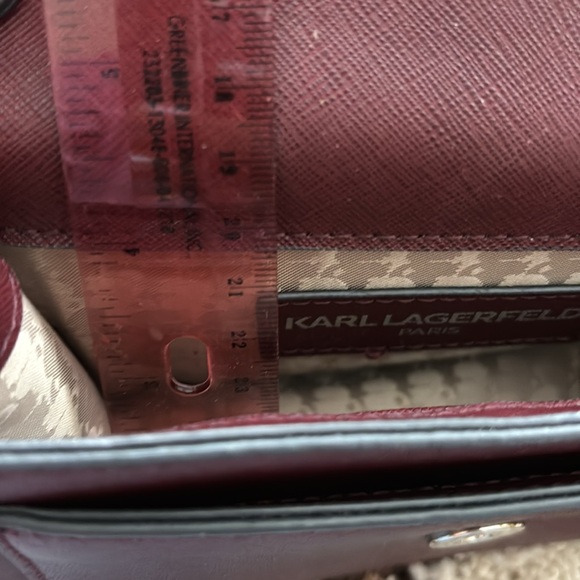 Karl Lagerfeld Burgundy Mini Crossbody Bag - Picture 12 of 15
